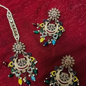 Multi color kundan jewelry set
